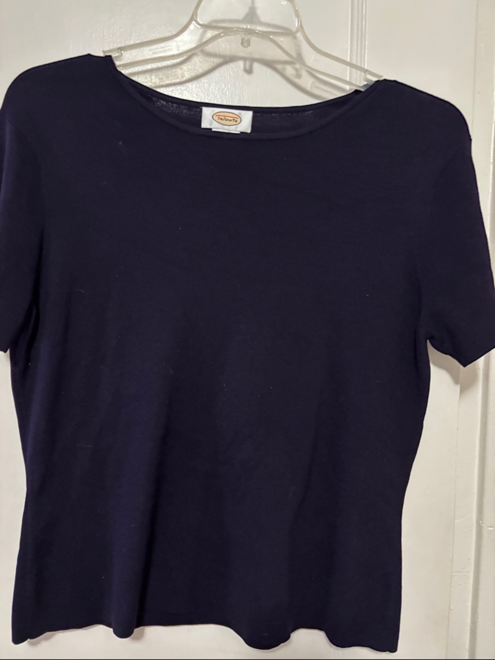 Talbots Navy Short Sleeve Crewneck Knit Top